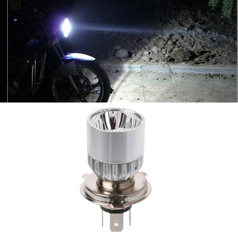 

Hot New 1 Pc Universal DC 12-80V H4 3 LED Motorcycle Headlight Bulb Hi/Lo Scooter Lamp ATV Fog Light High Quality