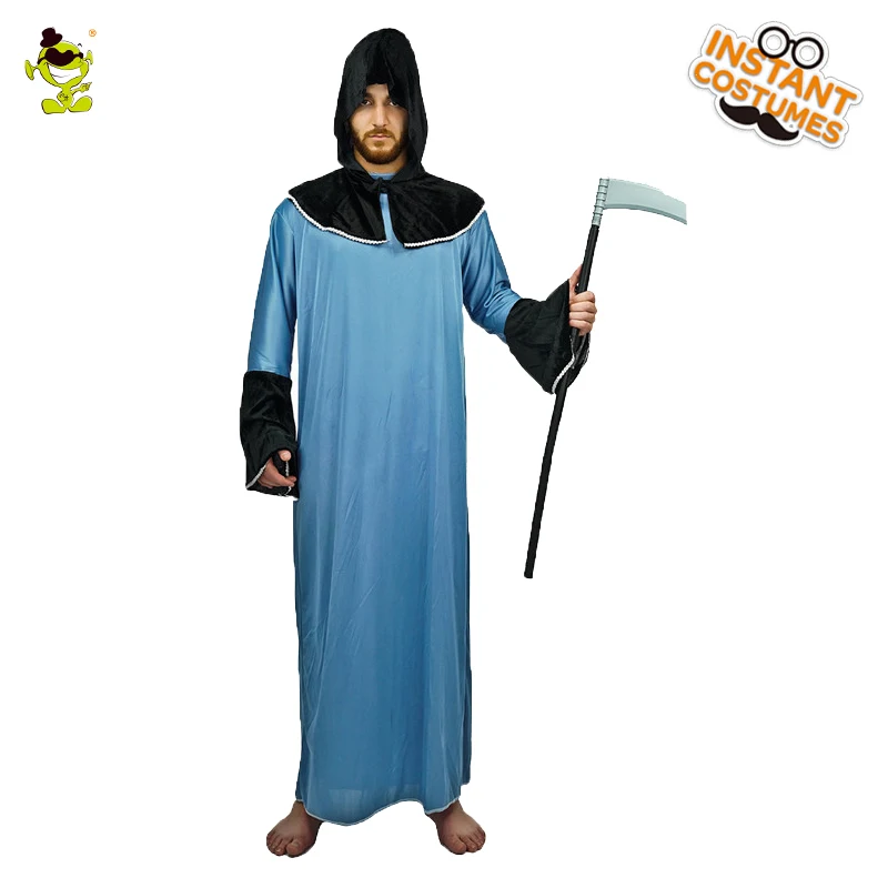 Мужской костюм с капюшоном Grim Reaper костюмы на Хэллоуин Пурим ролевая игра