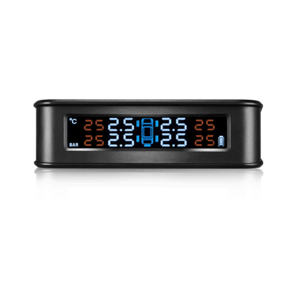 Auto Alarm System font b TPMS b font Car Tire Pressure Monitoring System Solar Energy LCD