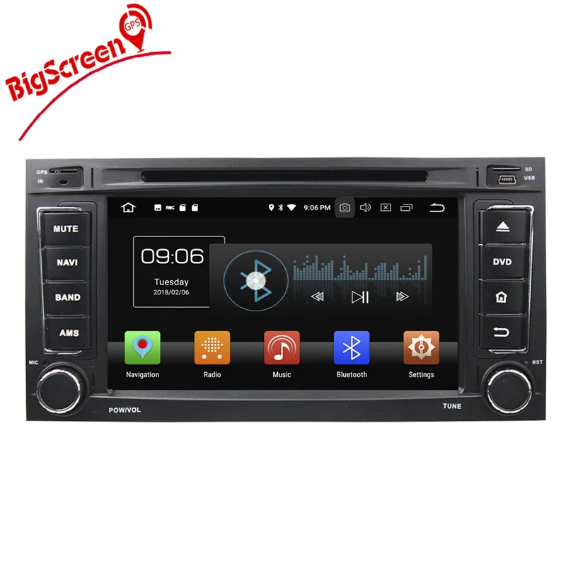 Discount Octa Core Android 8.0 2 din 7 inch Car DVD For VW Touareg Multivan T5 2004-2011 GPS 4G Radio RDS Steering wheel Canbus 7