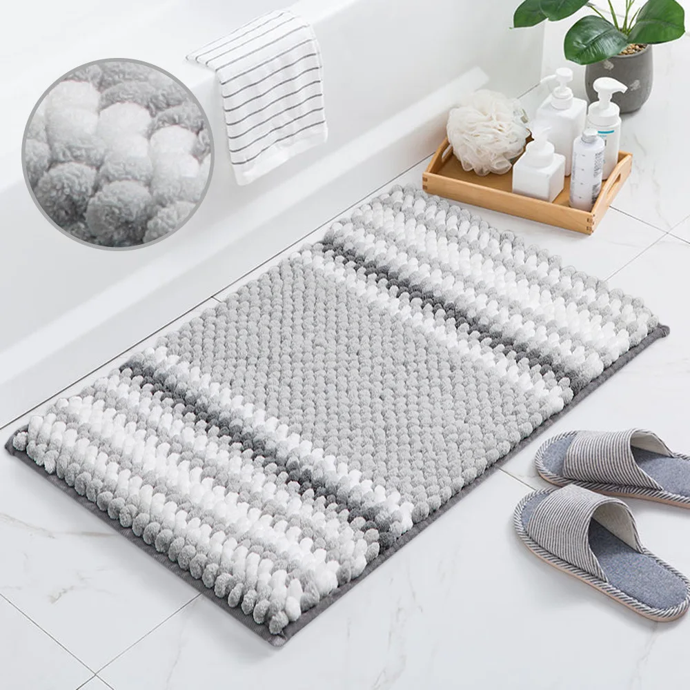 

Carpet Home Doormat Thickening Circle Down Kitchen Shower Room Non-slip Stripe Uptake Water Footpad Cheney Land Pad floor mat