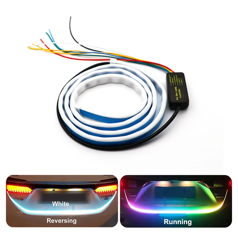 

Car Trunk LED Strip Light 12V 120cm RGB 5050 SMD IP67 Auto Styling Rear Warning Lamp Brake Lights With Turn Signal Function