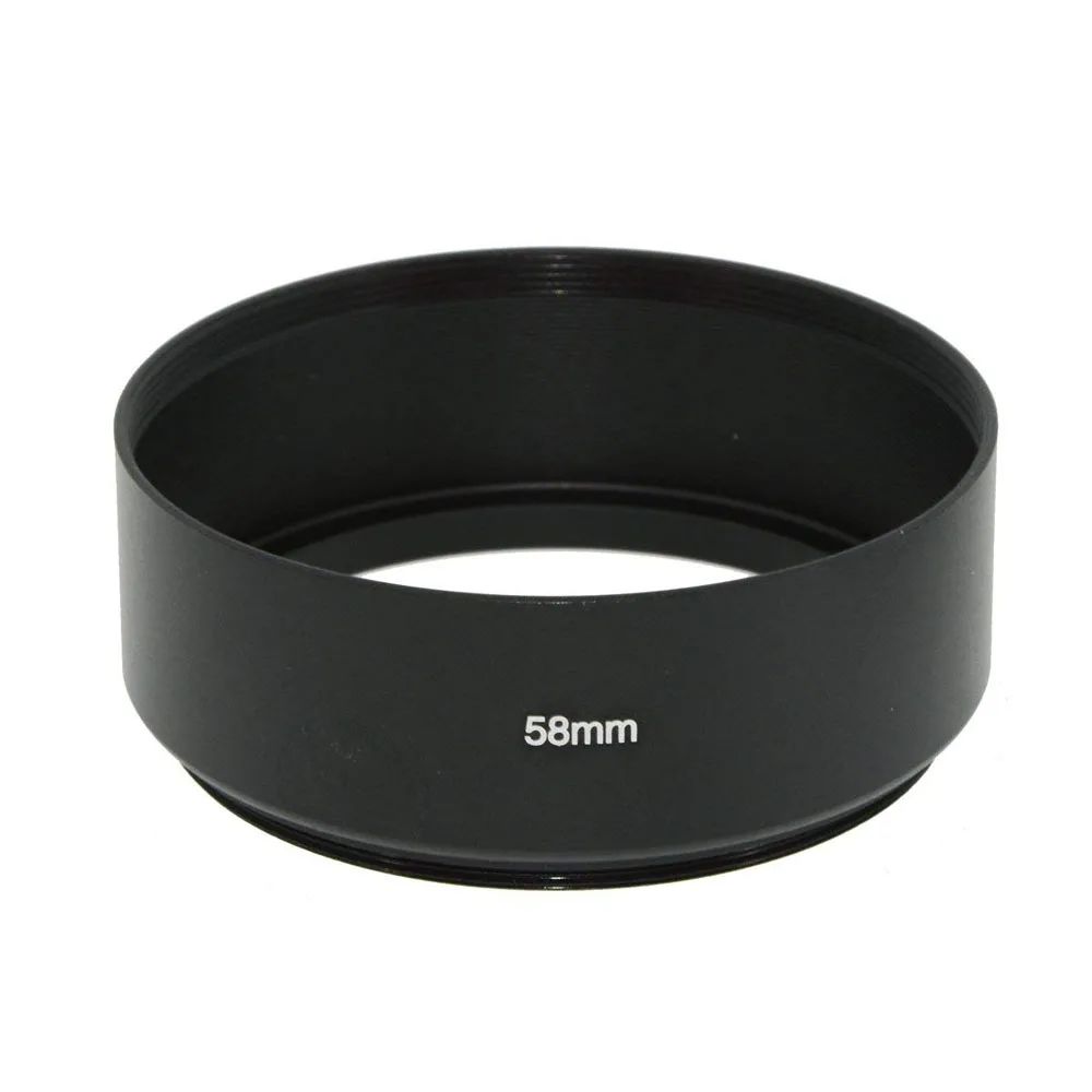 SIOTI камеры 58 мм Металл Стандартный Фокус бленда + протирочная ткань + крышка объектива для Nikon для Canon для sony для стандартного объектива темы