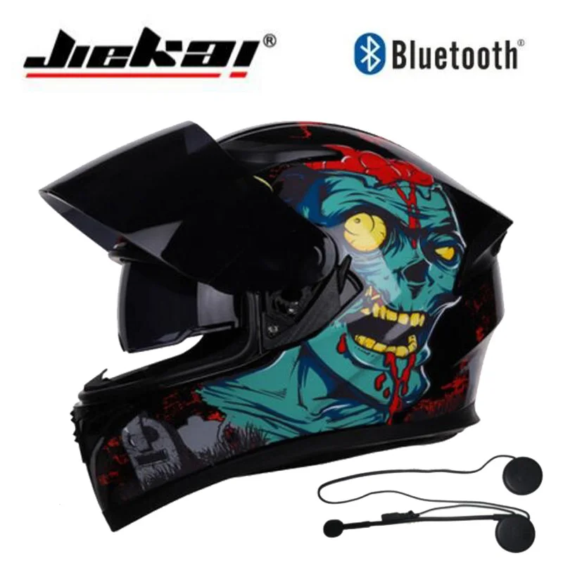 Мотоциклетный шлем JIEKAI с двойными линзами и Bluetooth новинка 2019|Шлемы| |