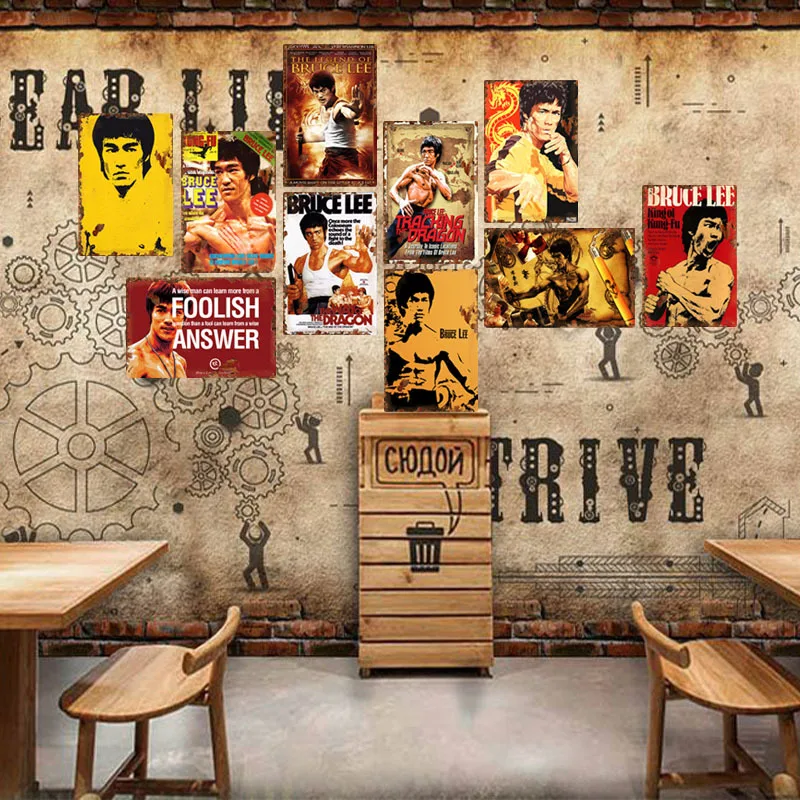 

Bar Decor Bruce Lee Metal Tin Sign Home Decor Metal Plates Garage Shop Pub Decor Cool Bruce Lee Metal sign Wall metal arts