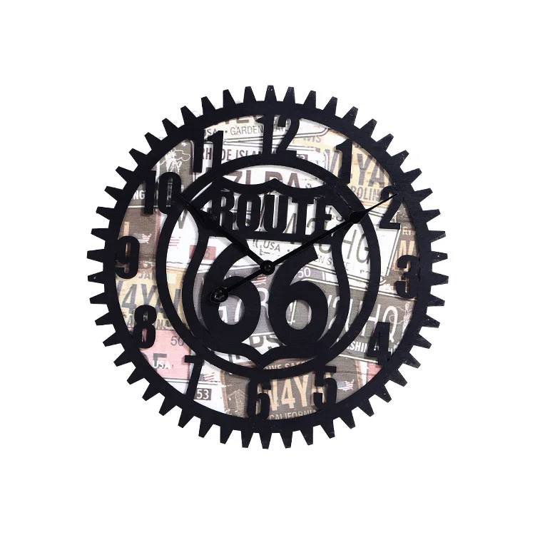 

American retro 66 highway clock pendulum creative home living room clock manual custom alarm clock wholesale