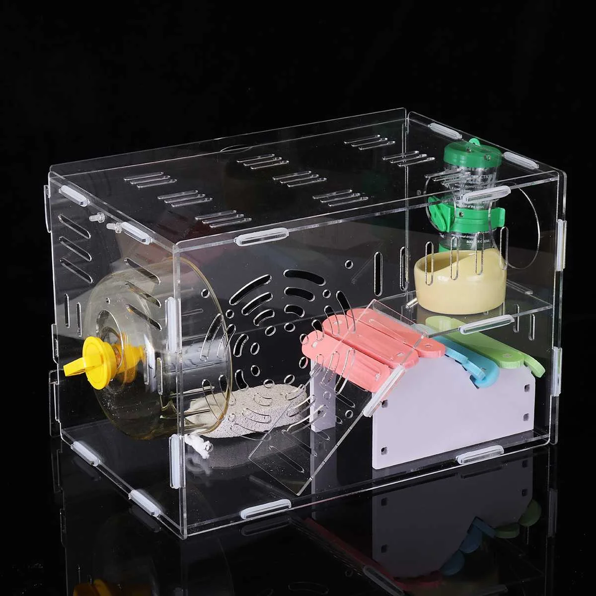 30x20x20 см прозрачный DIY клетка для хомяка клетка для домашних животных акриловая Однослойная дорожная портативная клетка поставки морская свинка
