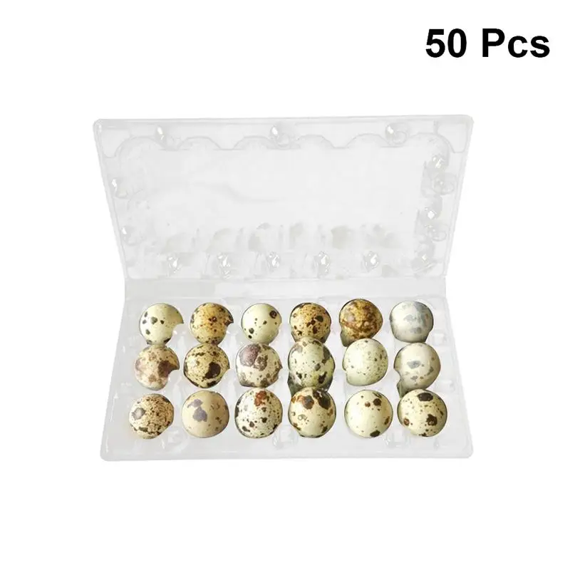 

50Pcs 18 Grids Quail Egg Storage Box Plastic Transparent Egg Dispenser Holder Case Refrigerator Egg Protection Box Kitchen