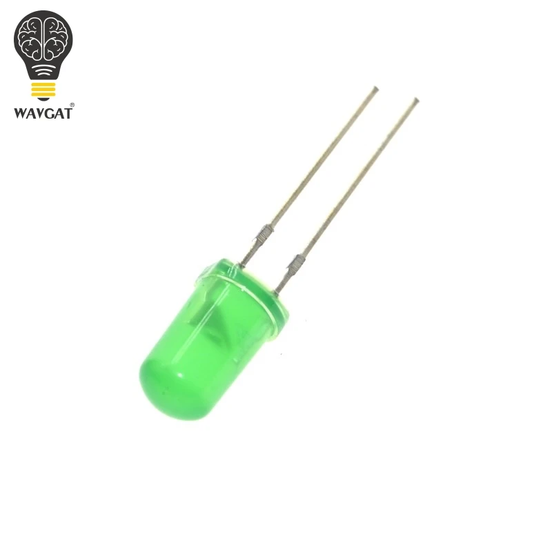100 шт 5 мм матовый зеленый светодиодный Диод DIP Круглый Широкий формат через отверстие 2 булавки светодиодный светильник, излучающая Диодная лампочка 520-535NM 1,8-2,0 V