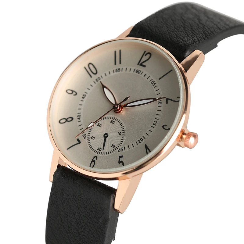 Buy Trendy Wrist Watch Luxury Quartz Analog Fashion Leather Fake Stopwatch