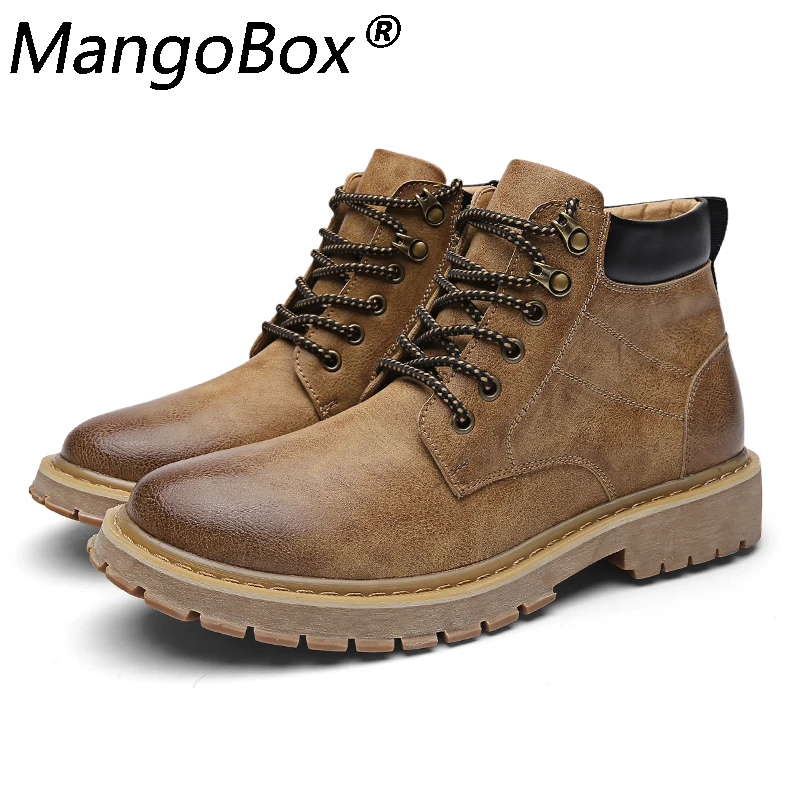 

Autumn Winter Men Boots Vintage Style for Men Shoes Casual Fashion High-Cut Lace-up Man Black Brown Warm Hombre Plus Size 38-44