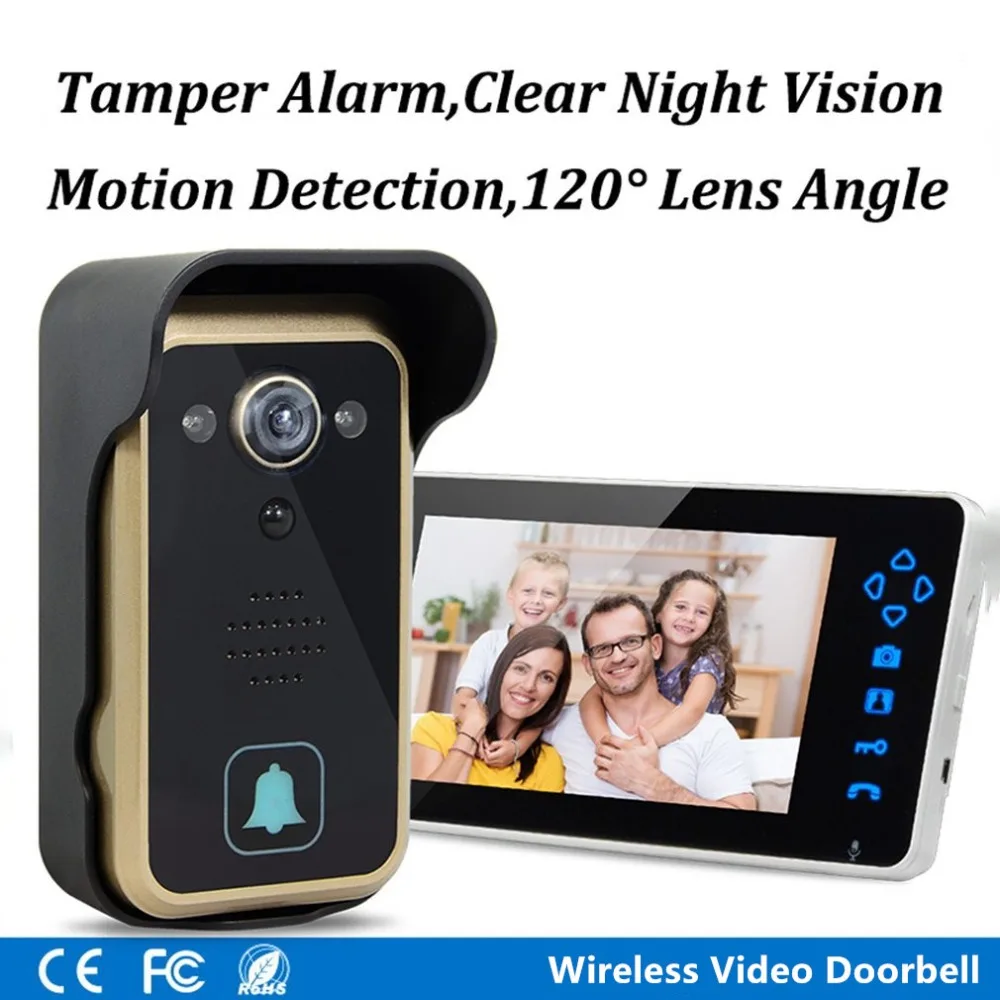 HD Wireless Video Doorbell 7 inch Phone Door Intercom System Digital Camera Night Vision Home Security Monitor for Building HD Wireless Video Doorbell 7 inch Phone Door Intercom System Digital Camera Night Vision Home Security Monitor for Building