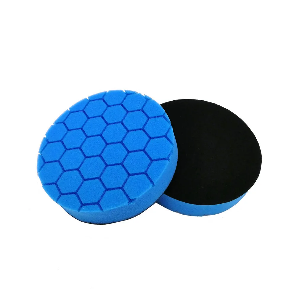 

Hexagon buffing pad 5 Inch 125mm Europe sponge foam for Dual Action & RO car polishier Blue Light Cutting Pa