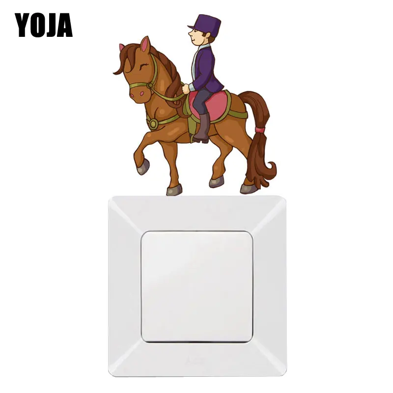YOJA مرسومة باليد سباق الخيل ديكور التبديل جدار ملصقا المعيشة غرفة نوم شخصية 8SS0762