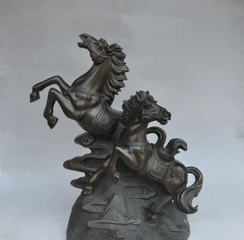 

china fengshui bronze wealth yuanbao Great Wall steed horse lucky success statue