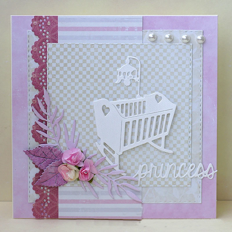 Baby Bed Metal Cutting Dies With Heart Pattern Toys Stencil For Scrapbooking Paper Card Making Craft Embossing Decor Baby Bed Metal Cutting Dies With Heart Pattern Toys Stencil For Scrapbooking Paper Card Making Craft Embossing Decor