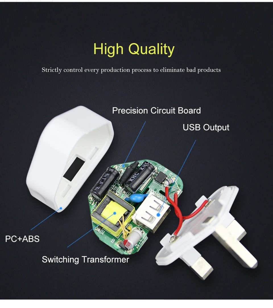 Новые поступления Универсальный Порты и разъёмы USB Мощность адаптер 5 V 1A штепсельная вилка стандарта Великобритании Зарядное устройство