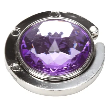 

1 Pcs 12 Colors Alloy Fashion Crystal Rhinestone Bag Holders Folded Handbag Bag Hook Hanger Holder