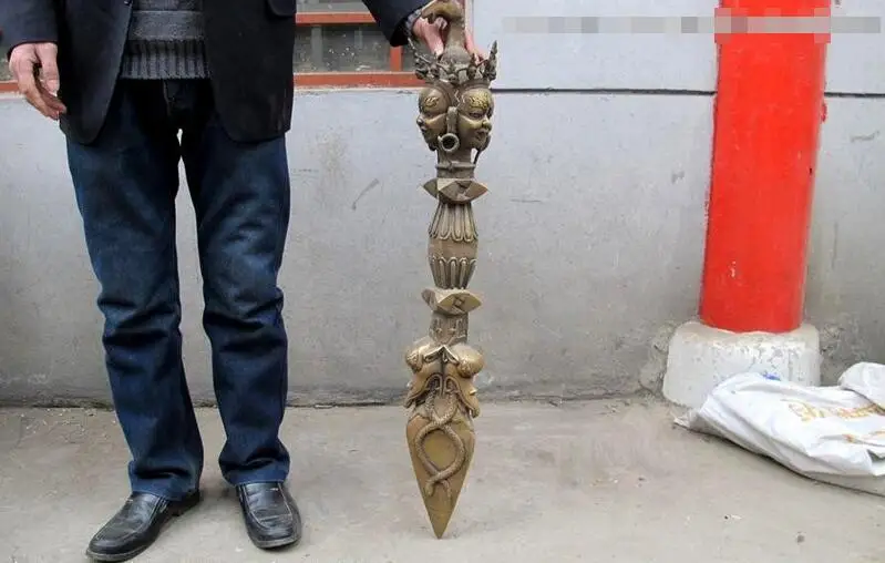 

Tibetan Buddhist Classical Bronze Hayagriva Buddha Phurpa Dagger Vajra pestle