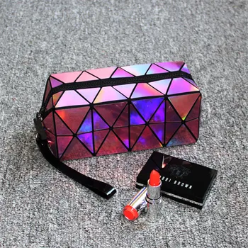 

Laser square cosmetic bag PU laser square color storage cosmetic bag