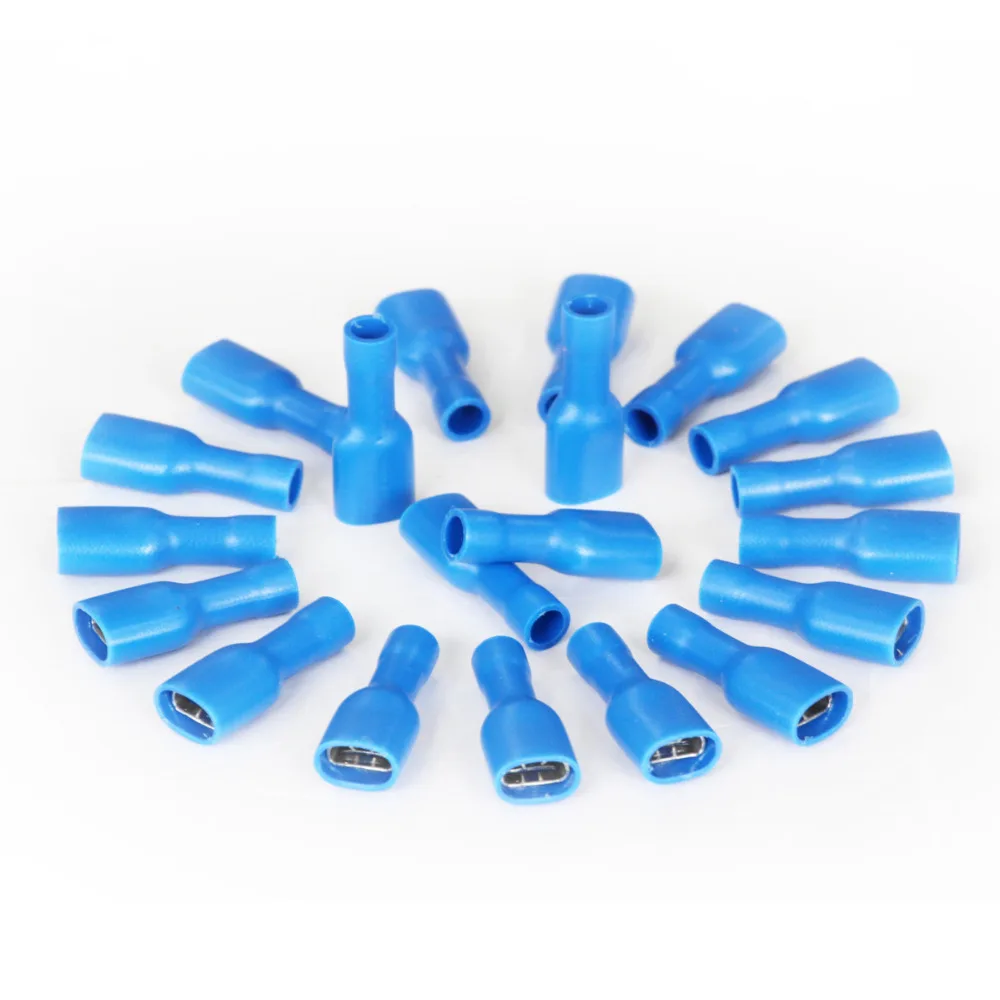20PCS Female Fully Insulated Electrical Connectors Blue 16 14 AWG Wire