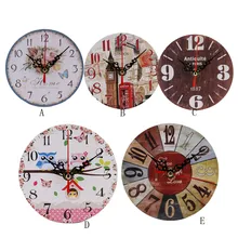 Художественные бесшумные Ретро Креативные Круглые Часы современного дизайна Винтажная обувь декоративные антикварные деревянные домашние большие настенные часы подарок# T2