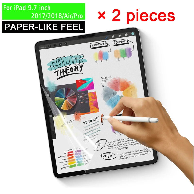 2 шт. бумажная Защитная пленка для экрана матовая ПЭТ с антибликовым покрытием для Apple iPad mini 5 9,7 10,2 10,5 Pro11 12,9 дюйма - Цвет: For iPad 9.7 inch