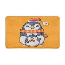 Милые Мультяшные Пингвины Коврик для двери Противоскользящий коврик для входа Коврик для пола домашние/передние дверные коврики домашний декор резиновая подложка большой
