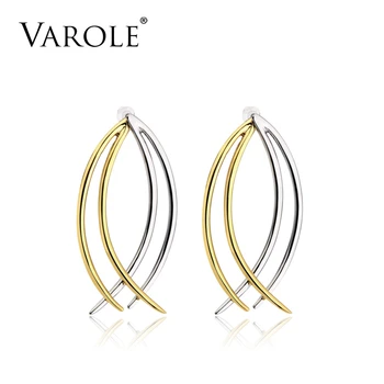 

VAROLE Fish Pattern Stud Earring Gold Color Earings Stainless Steel Earrings For Women Jewelry Pendientes Brincos Feminino