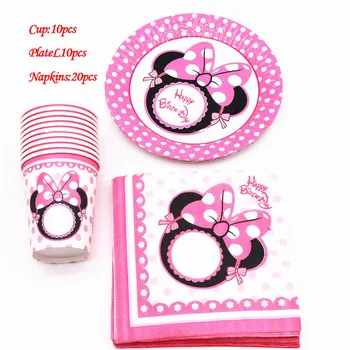 

40pcs cartoon Minnie mickey party decoration supplies for happy birthday wedding Christmas birthday party decorations kids
