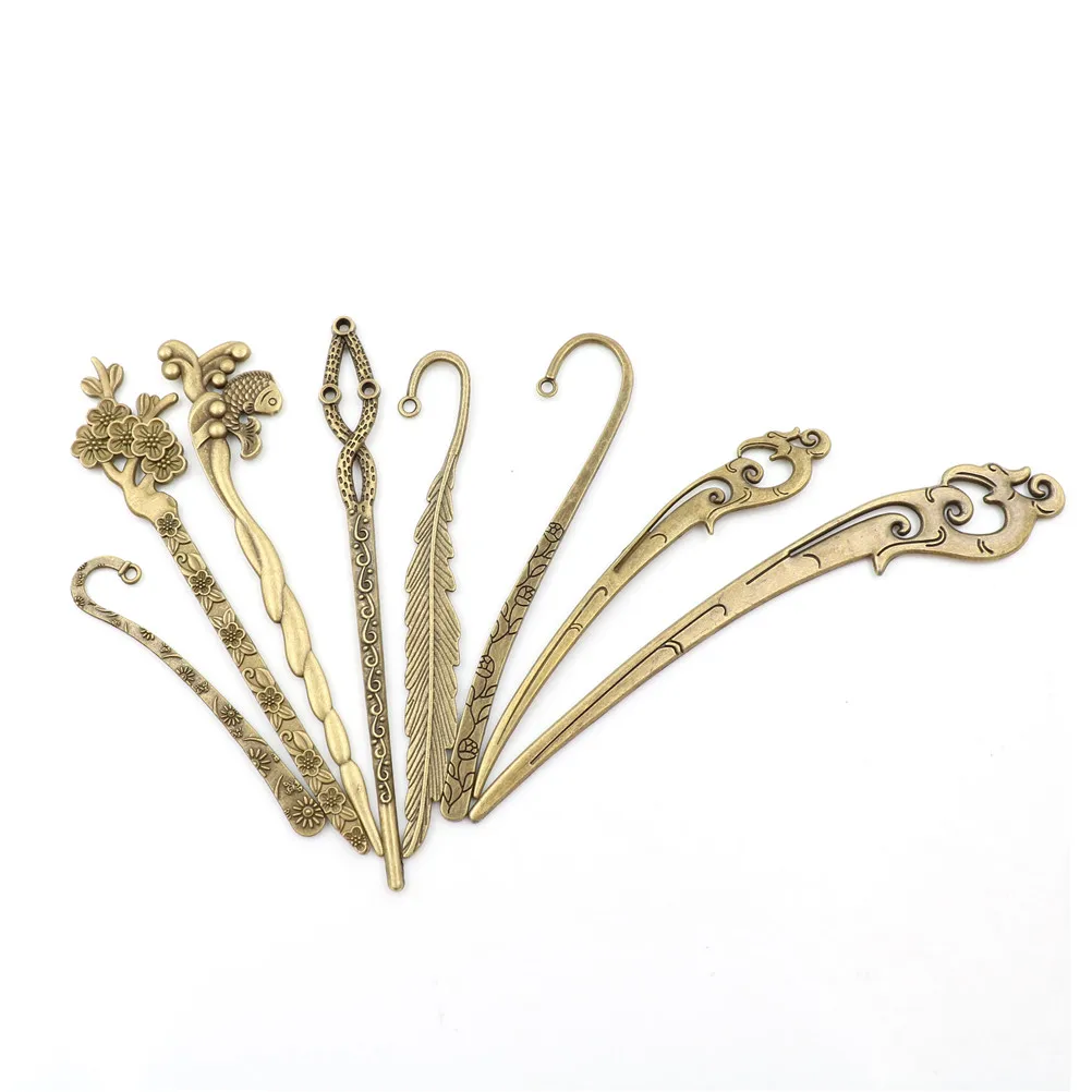 Vintage Beautiful Floral Plated Lines Vintage Metal Bookmarks Antique Silver Bronze Gift For Books Office School Supplies