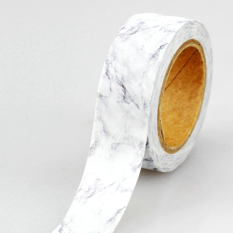 

10PCS/lot Decorative White Marble Print Washi Tape 1.5cm*10m Kawaii Scrapbook Masking Tape Xmas Photo Album Diy Decorative Tapes