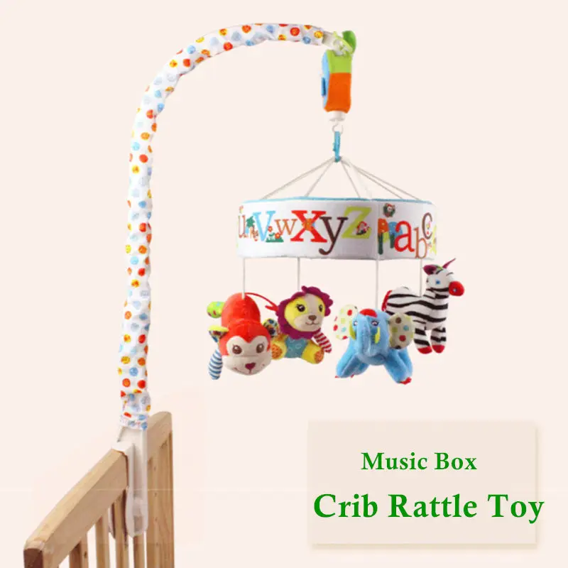 Детские игрушки для малышей от 0 до 12 месяцев, мягкая Мобильная кровать, колокольчик, колыбель, игрушки для малышей, вращающиеся музыкальные погремушки, развивающие игрушки - Цвет: zoo letters