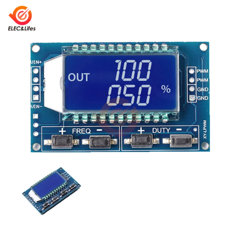 

1 Channel Digital Signal Generator PWM Pulse Frequency Duty Cycle Adjustable Module LCD Display 1Hz-150Khz 3.3V-30V PWM Board