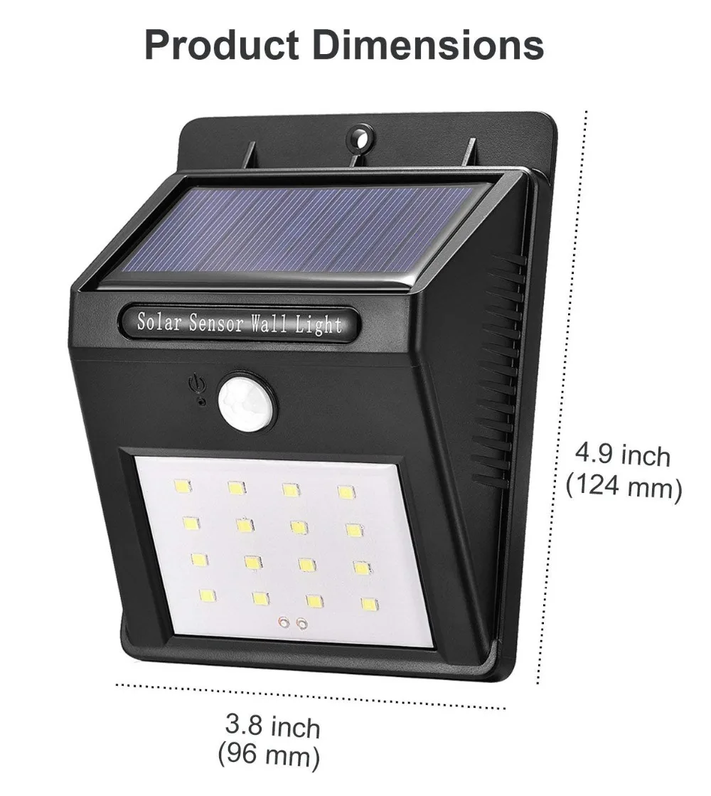 2835SMD 16 Светодиодный s солнечная панель светодиодный PIR датчик движения лампа ночник садовый Декор настенный светильник энергосберегающий