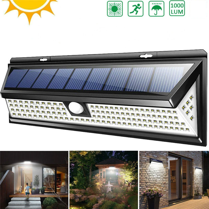 

New Garden Outdoor Solar LED Lights 118/180 LED 1000LM Solar Lamp Motion Sensor 270 Degree Waterproof IP65 Solar Security Light