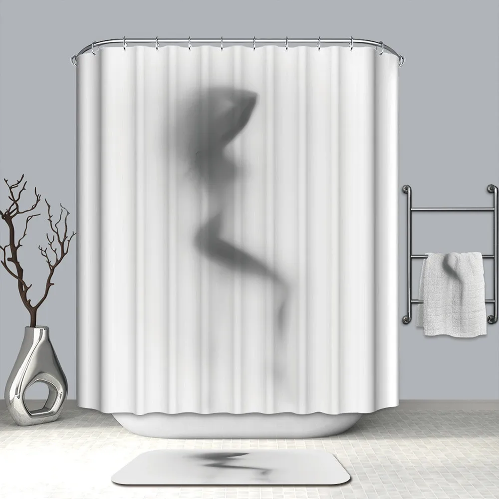 Waterproof Polyester Fabric Bathroom Modern 3D Creative Shower Curtain