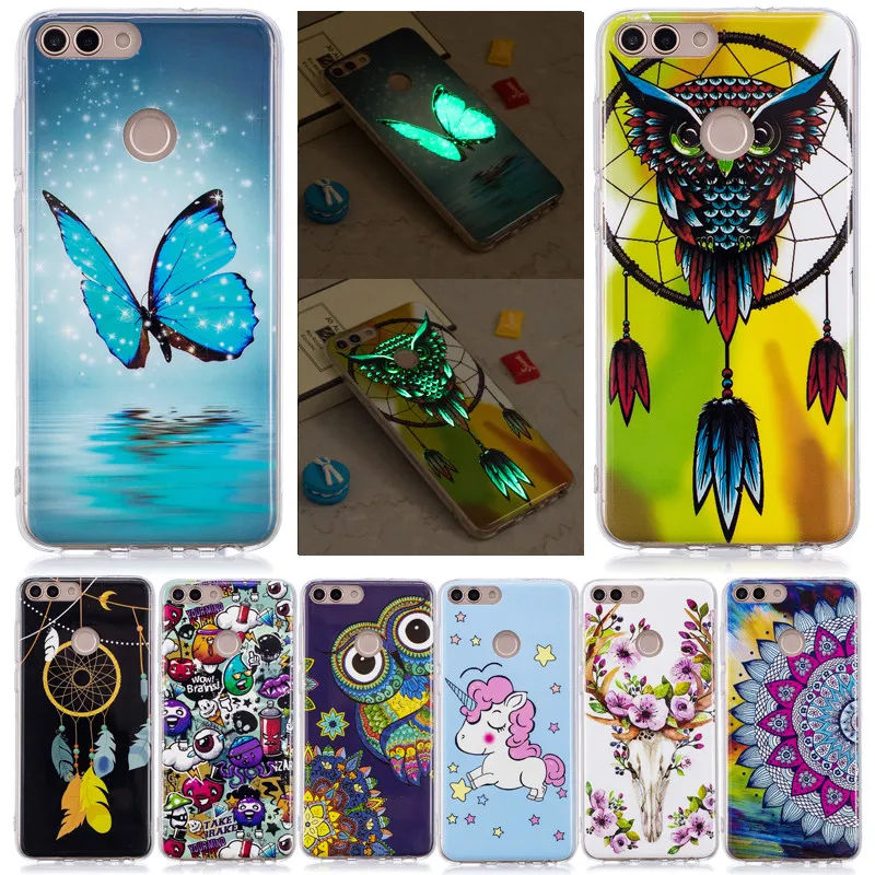 

SuliCase Huawei P Smart Silicon Case Luminous Animal Anime TPU Skin Back Cover Phone Case for Huawei P Smart Enjoy 7S Protector