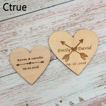 

Personalized heart Wood tag Custom name & date wooden tags Rustic Wedding Invitation Wedding favor Souvenirs for guests