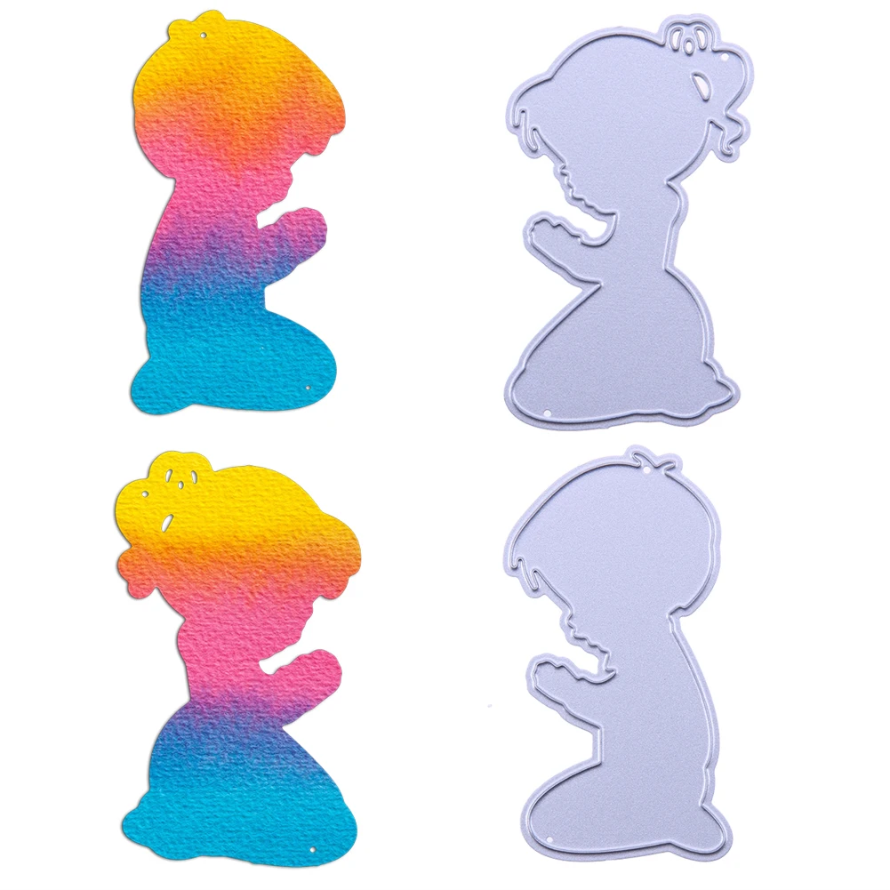 

2pcs Boy Girls Lovers Carbon Steel Stencil DIY Metal Cutting Dies Scrapbooking Embossing Cut Practice Craft