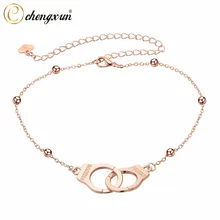 CHENGXUN наручники партнеры в Crime BFF лучшие друзья навсегда браслет-цепочка на щиколотку для девушки ноги ювелирные изделия бохо пляж сердце Вафля