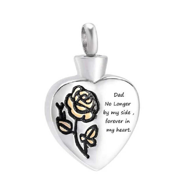 My Father, My Angel Heart Stainless Steel Cremation Jewelry