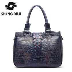 Дизайнерские сумки женские Натуральная кожа Сумка женская высокое качество известные бренды топ-ручка Крокодил Повседневная сумка сумки