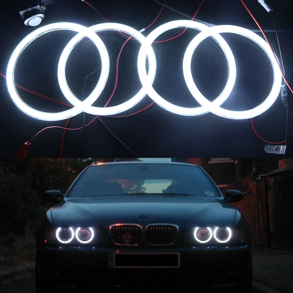 4x120 мм белый 3014SMD автомобильные кольца с ореолом ангельские глазки светодиодный