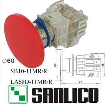 

emergency stop mushroom head push button switch SB10(LA68D LAY3)-11MR/R momentary spring return