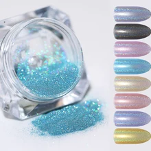 Голографическое искусство ногтей Блестящий порошок 1 г голорадужный акриловый порошок пылезащитный хромированный пигмент DIY принадлежности для маникюра аксессуары