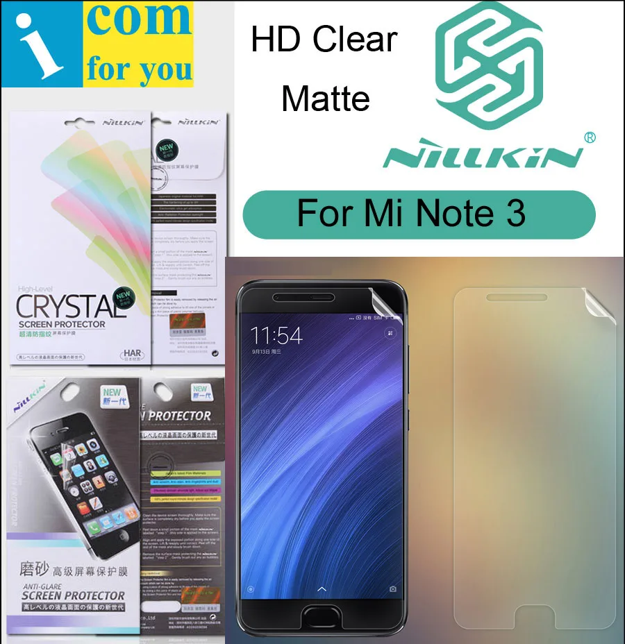 Nillkin Передняя + задняя прозрачная защитная пленка HD для Xiaomi Mi Note 3 мягкая матовая