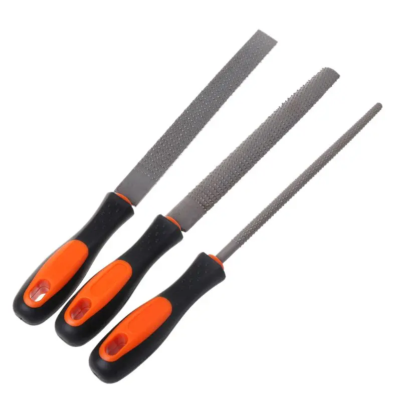 

3Pcs/Set Wood Rasp Steel File Carving Flat Round Semi-circular Shape Metal File Woodworking Craft Handle Tool 2019 New