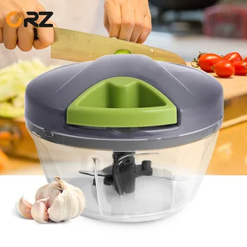 

ORZ 400ml Vegetable Slicer Manual Food Onion Chopper Meat Slicer Grinder Machine Stainless Steel Salad Maker Kitchen tools