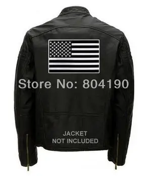 

11" SUPER LARGE BLACK & WHITE AMERICAN FLAG EMBROIDERED IRON-ON PATCH BIKER JACKET BACK PATCH Badge Applique